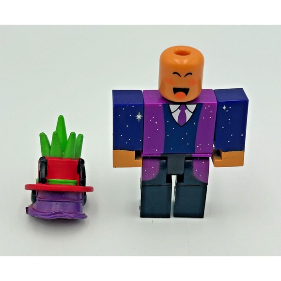 Roblox Character 2.75" Robo693 CrazyBlox with Plant Hat, no‎ code - Picture 1 of 5